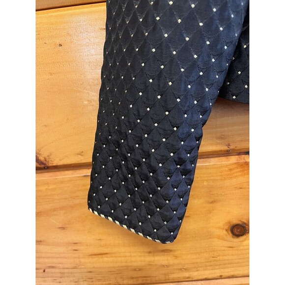 Vtg Maggy London Lined Blazer Women’s 6 Button Up Black W/ Gold Thread Jacket - Picture 4 of 6